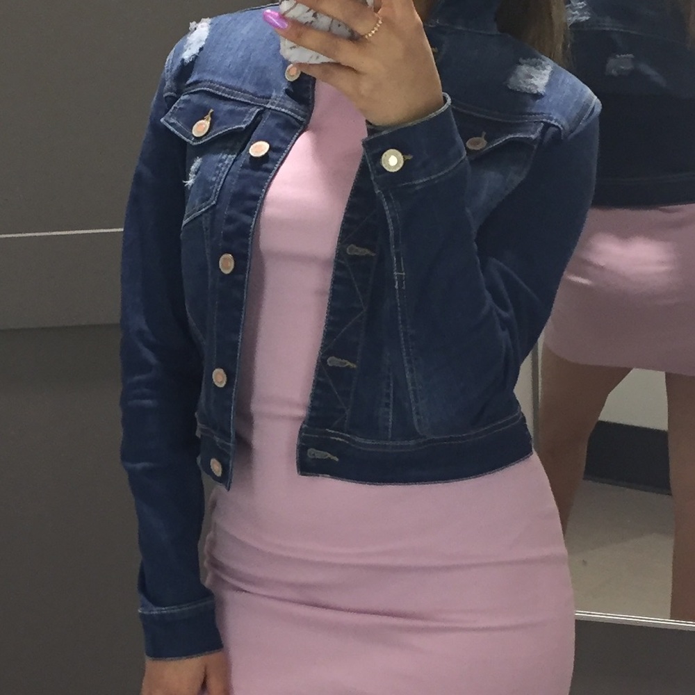 cropped jean jacket - Picture 4 of 4